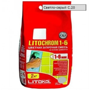 Затирка LITOCHROM 1-6 С.20 светло-серая 2 кг 