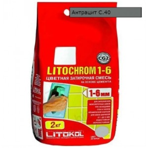 Затирка LITOCHROM 1-6 С.40 антрацит 2 кг 