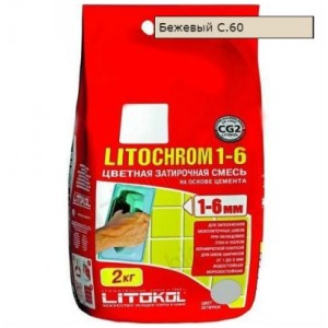 Затирка LITOCHROM 1-6 С.60 багамабеж 2 кг 