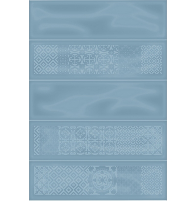 Плитка настенная Метро 2Д синий декор  729  СК000028537